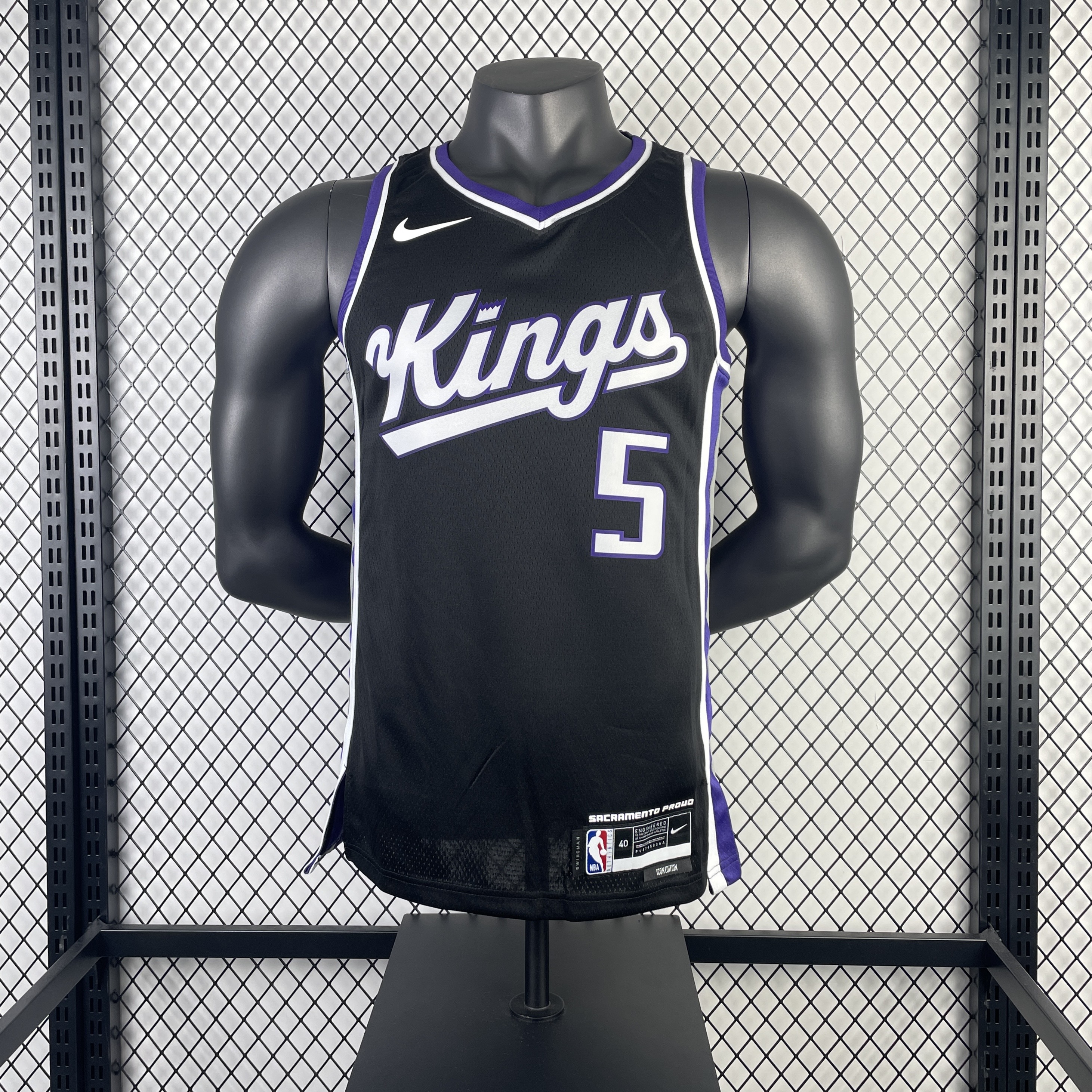Men Sacramento Kings #5 Fox black NBA 2023 24 Season Jerseys->sacramento kings->NBA Jersey
